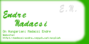 endre madacsi business card